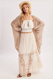 Santorini Crochet Maxi Skirt