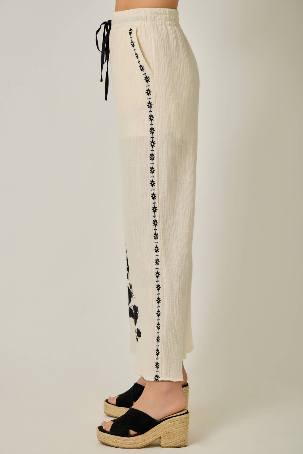 Ravello Embroidered Gauze Pants