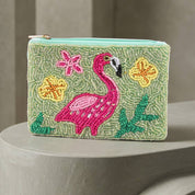 Seed Bead Flamingo Coin Purse