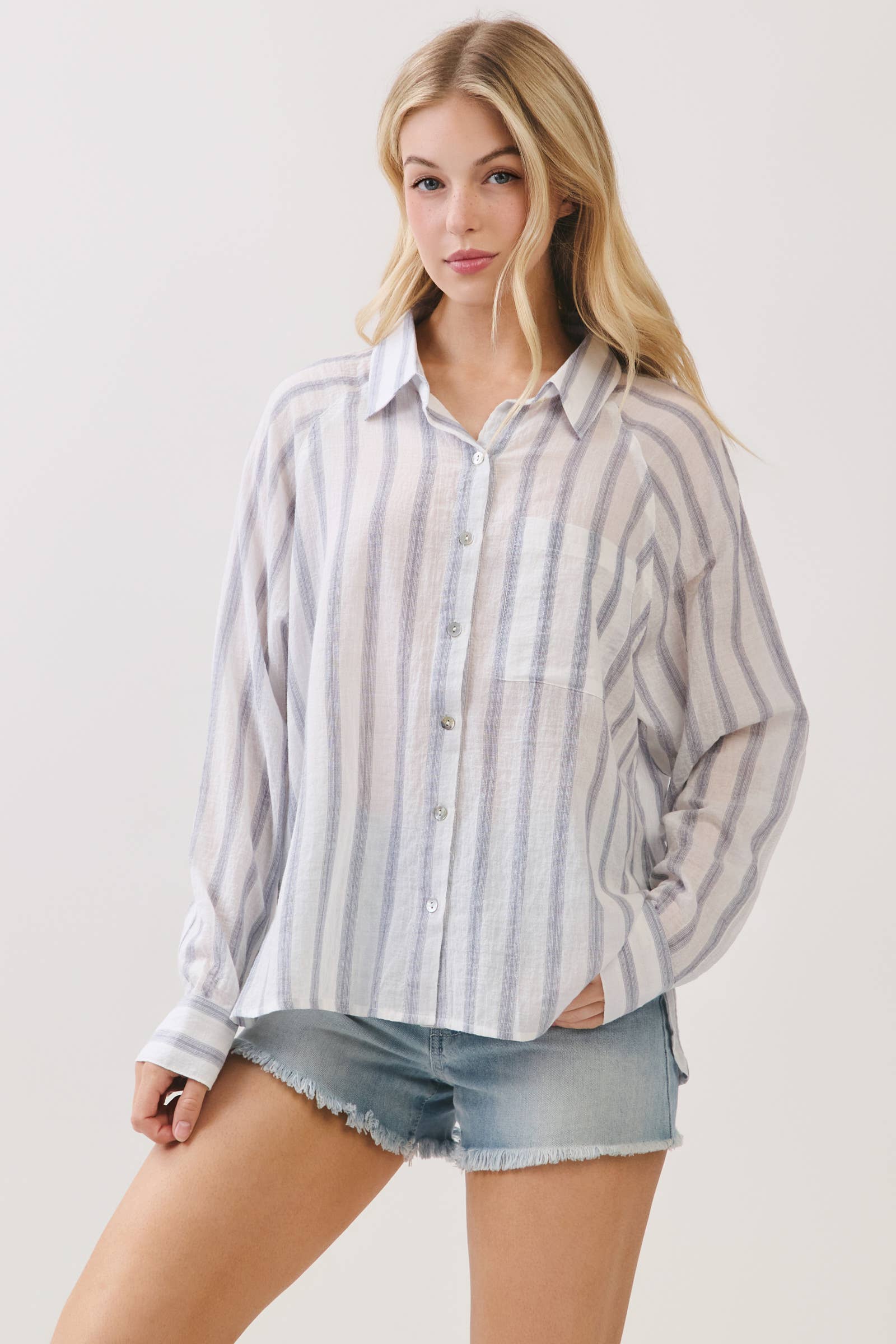 Striped Button-Up Shirt