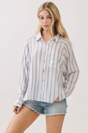 Striped Button-Up Shirt