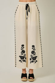 Ravello Embroidered Gauze Pants
