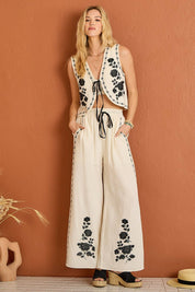 Ravello Embroidered Gauze Pants