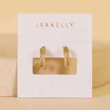 Champagne Pavé Double Hoop Earrings