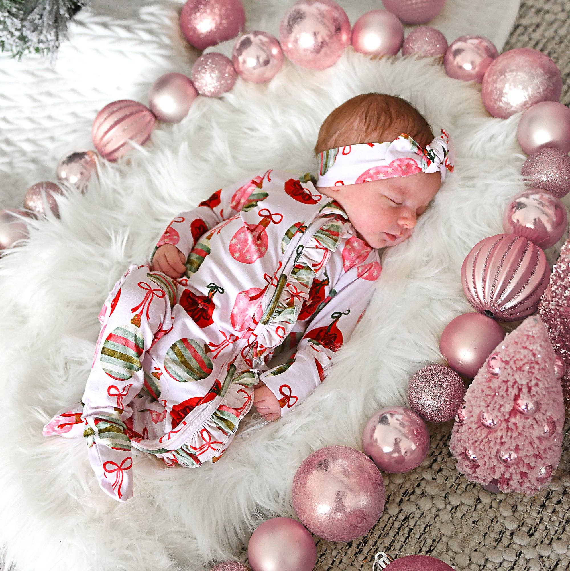 Ornate Ornaments Ruffle Zip
