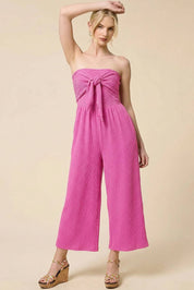 Adria Ribbed Tie-Front Palazzo Jumpsuit