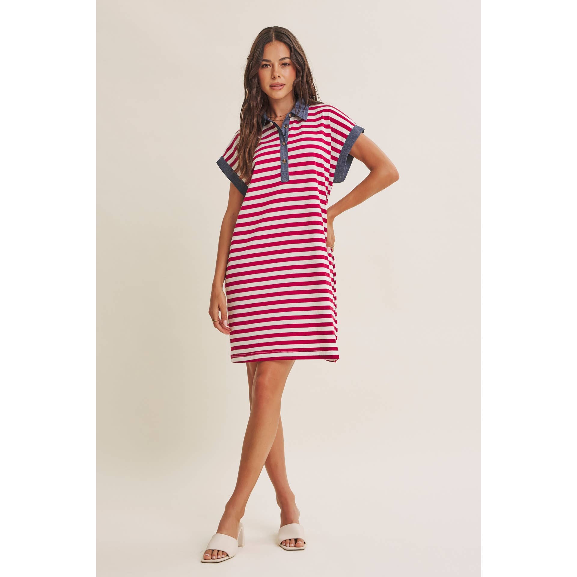 Aurelia Stripe Polo Mini Dress
