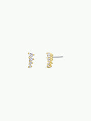 White CZ Mini Crawler Earrings