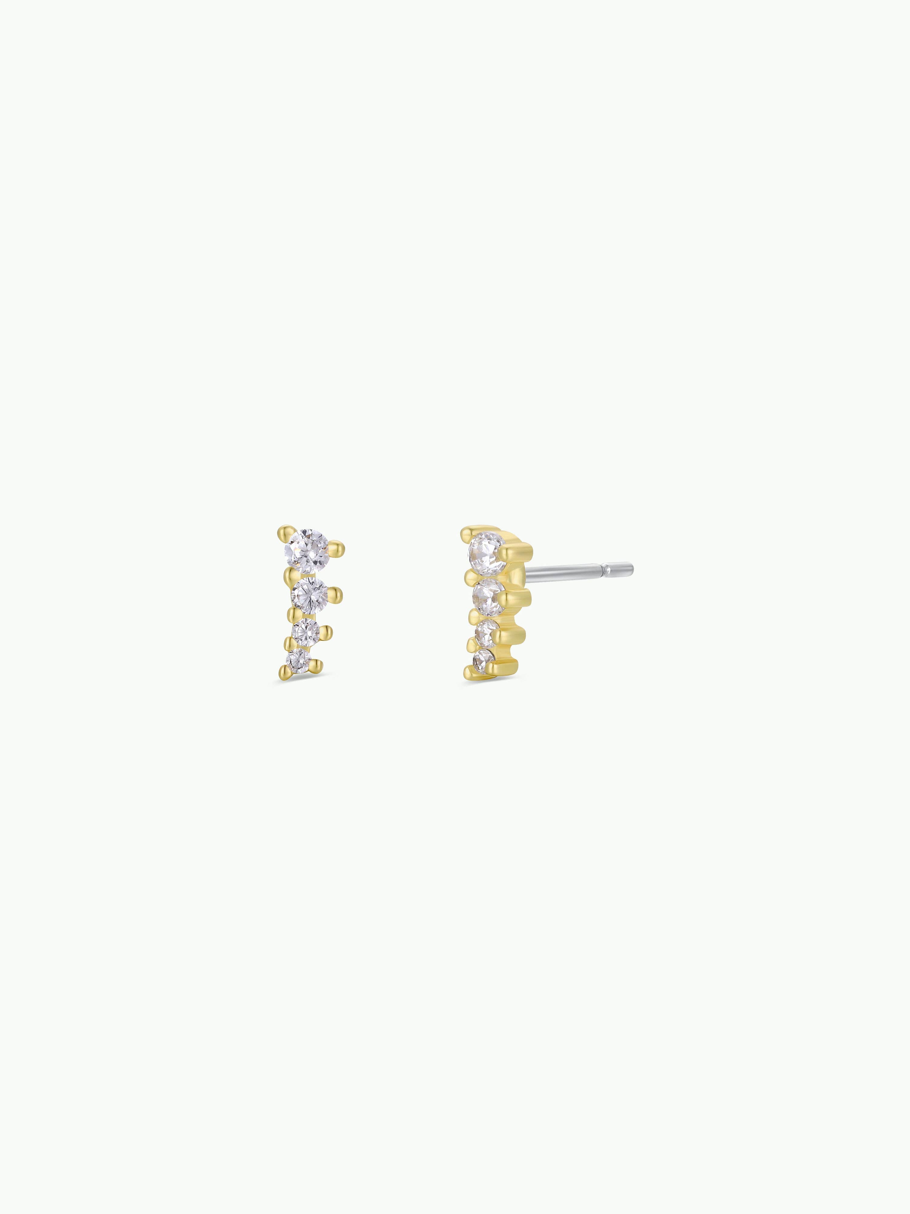 White CZ Mini Crawler Earrings