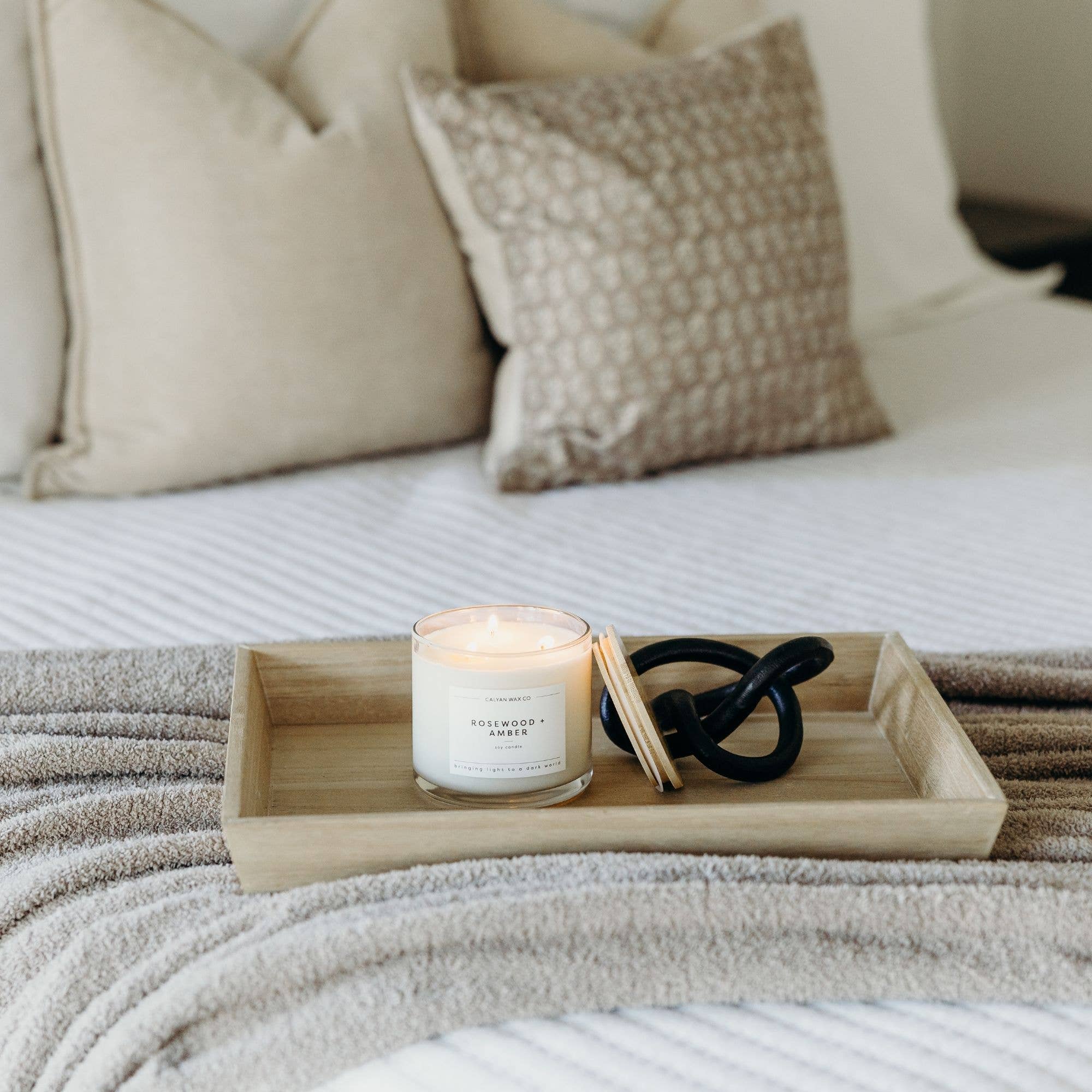 Rosewood + Amber 3-Wick Soy Candle
