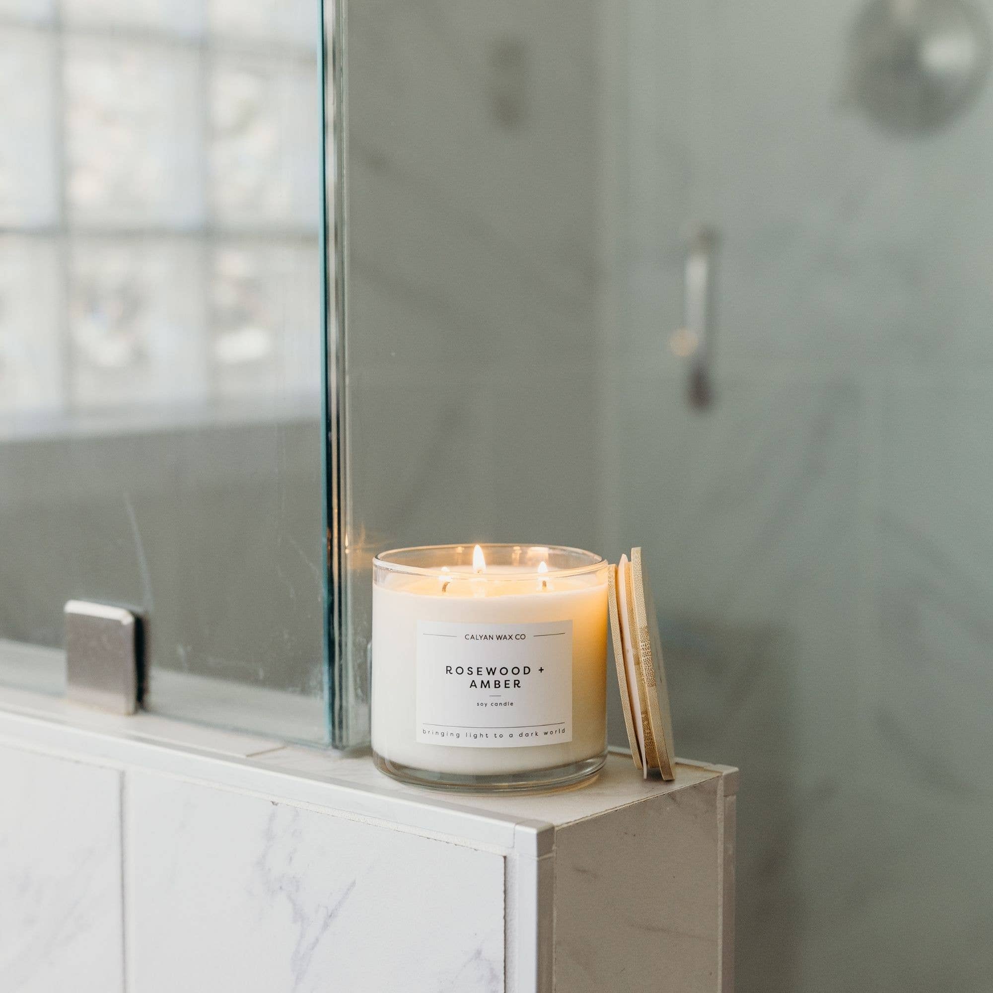 Rosewood + Amber 3-Wick Soy Candle