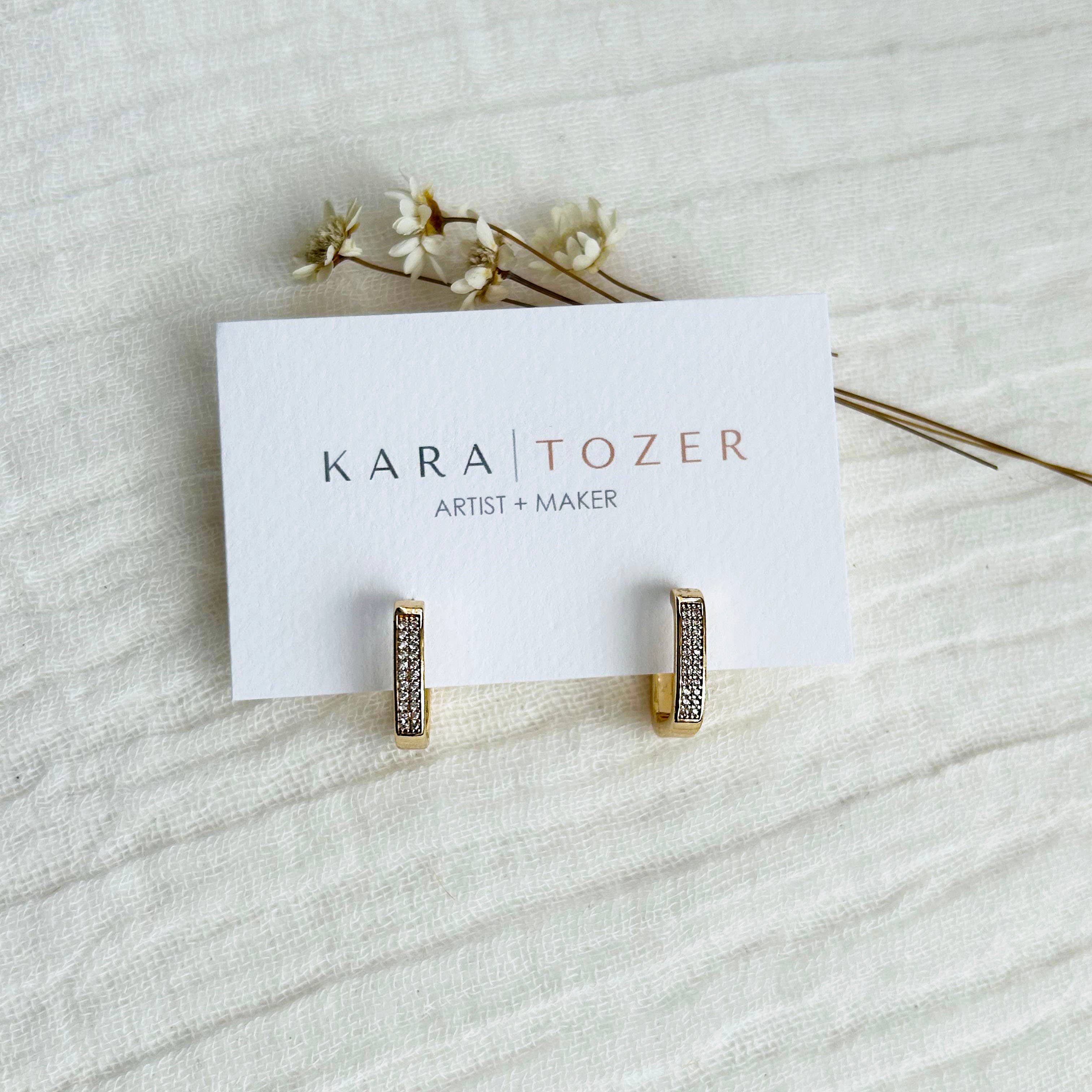 Everyday CZ Square Hoop Earrings