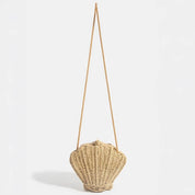 Straw Braided Seashell Bag
