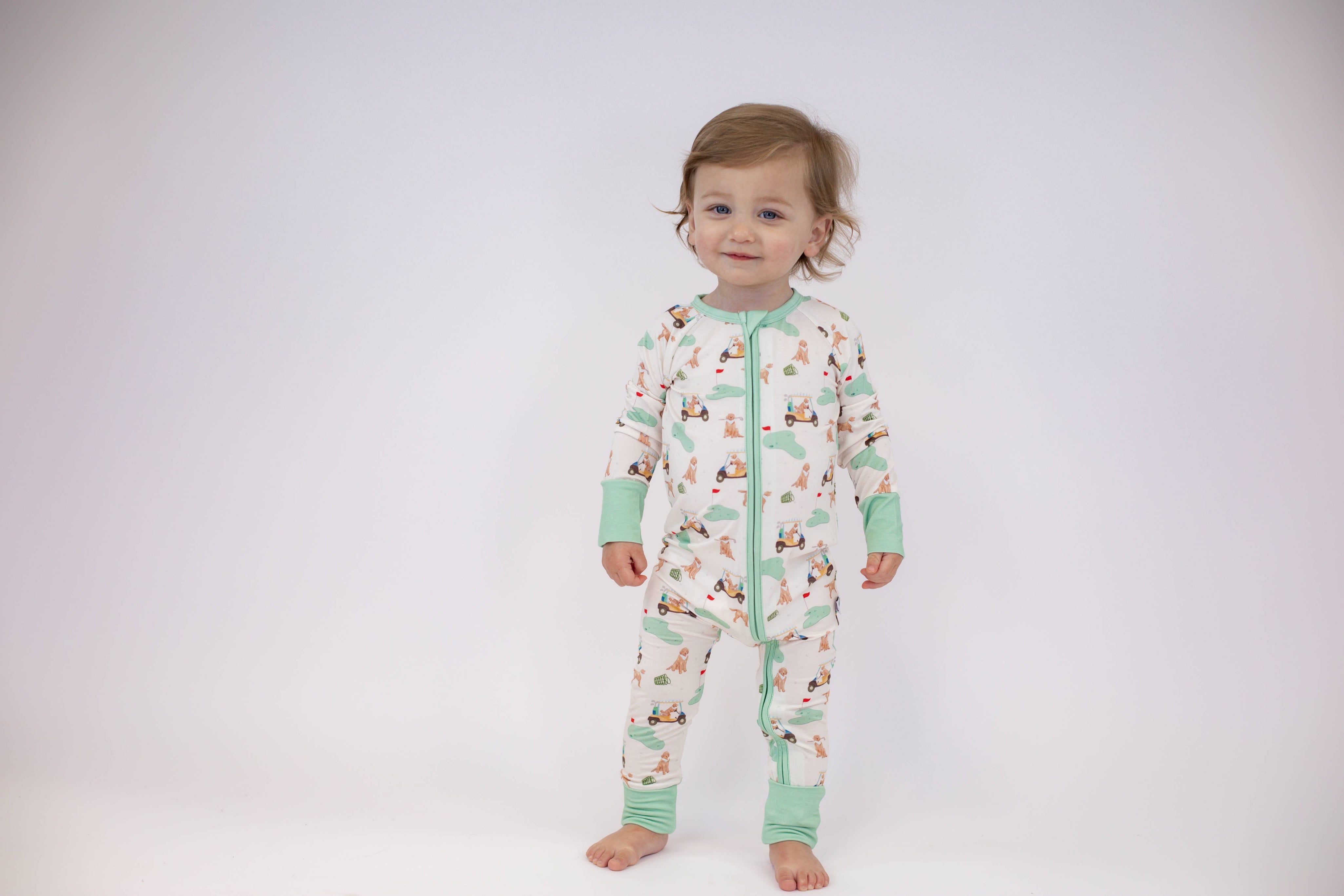 Barks & Birdies (Golf Dogs) Convertible Zip Pjs