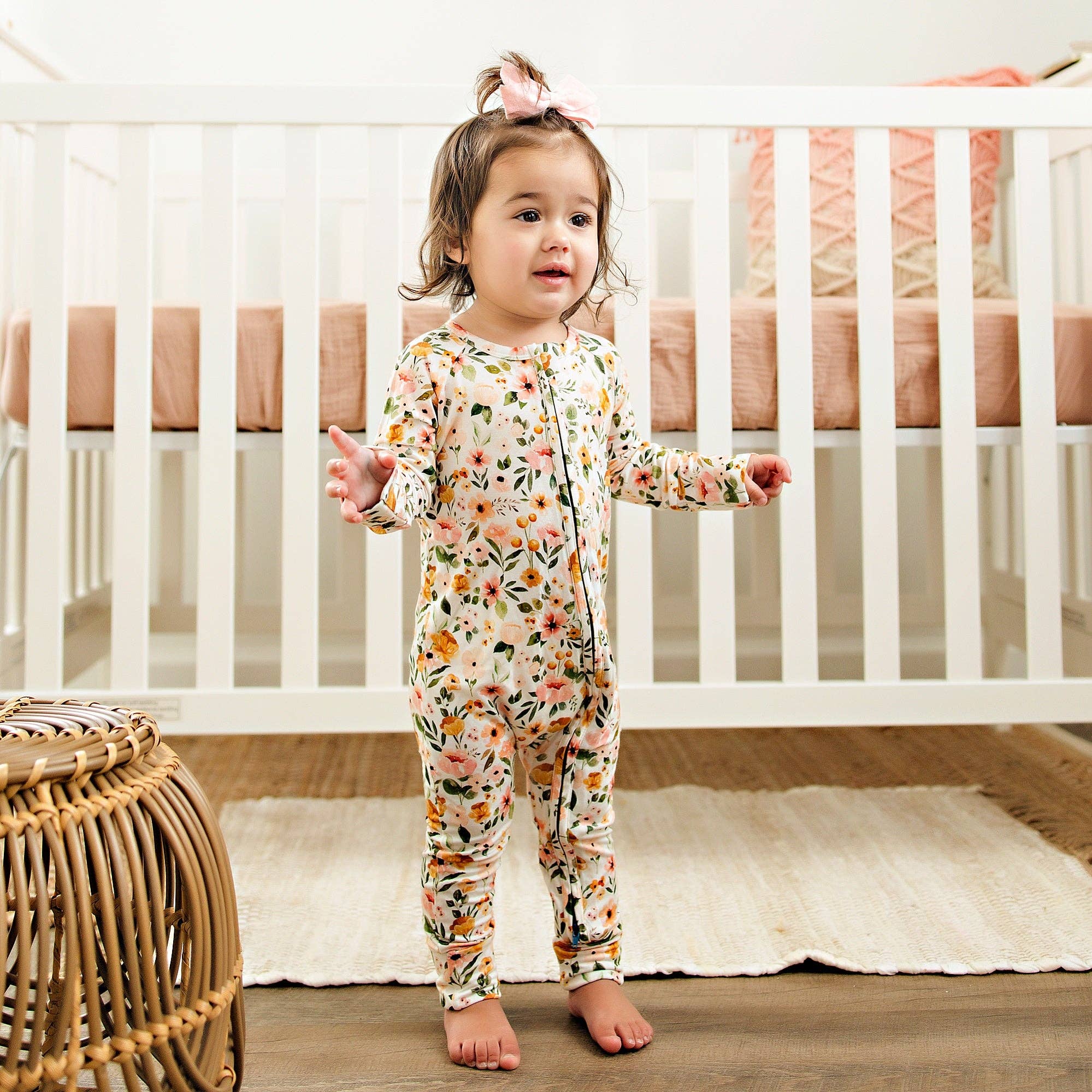 Blush and Gold Floral Bamboo Sleeper