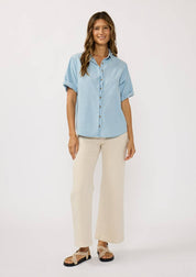 Hallie Short Sleeve Chambray Shirt