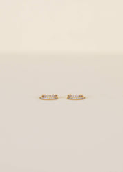 Champagne Pavé Double Hoop Earrings