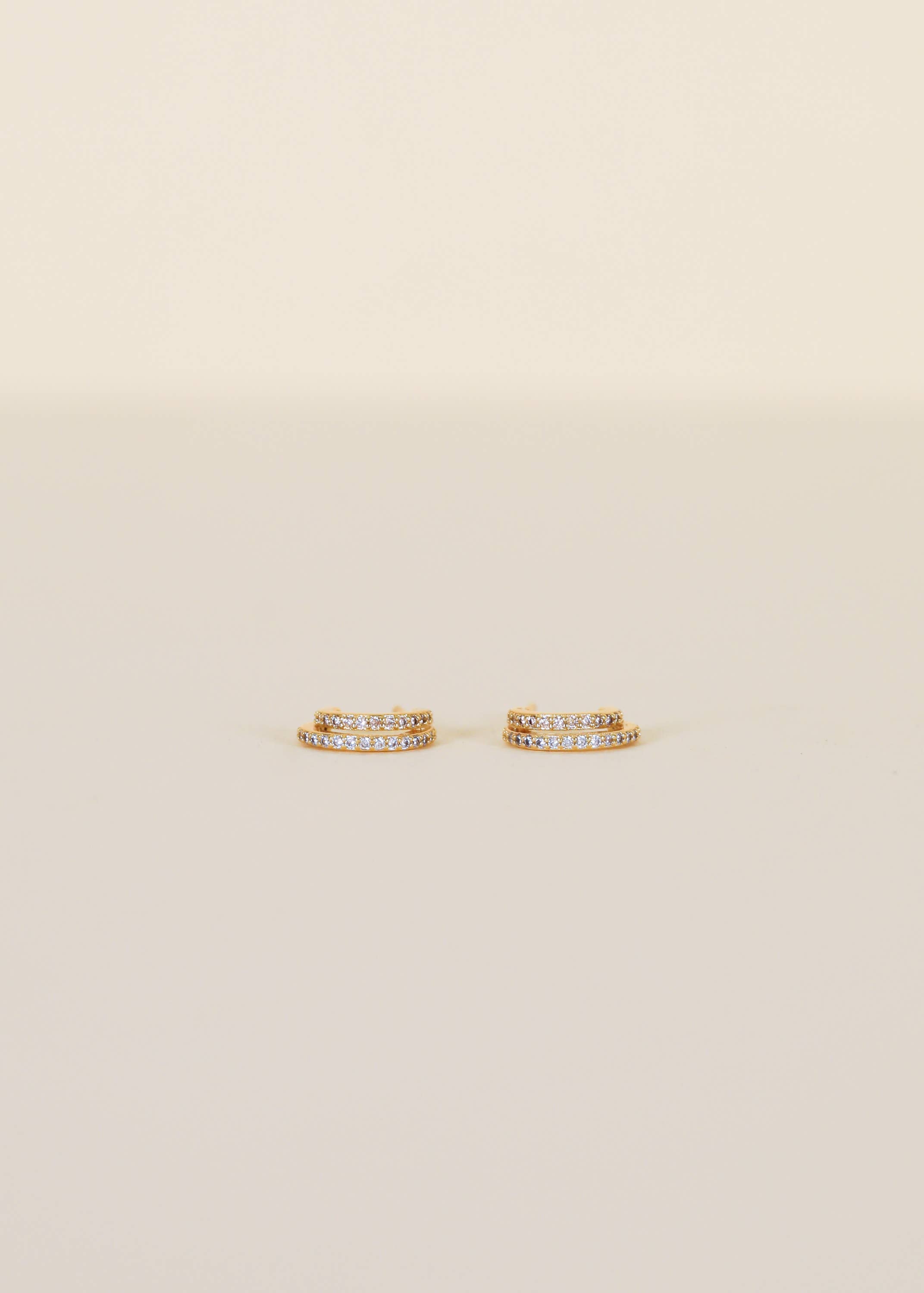 Champagne Pavé Double Hoop Earrings