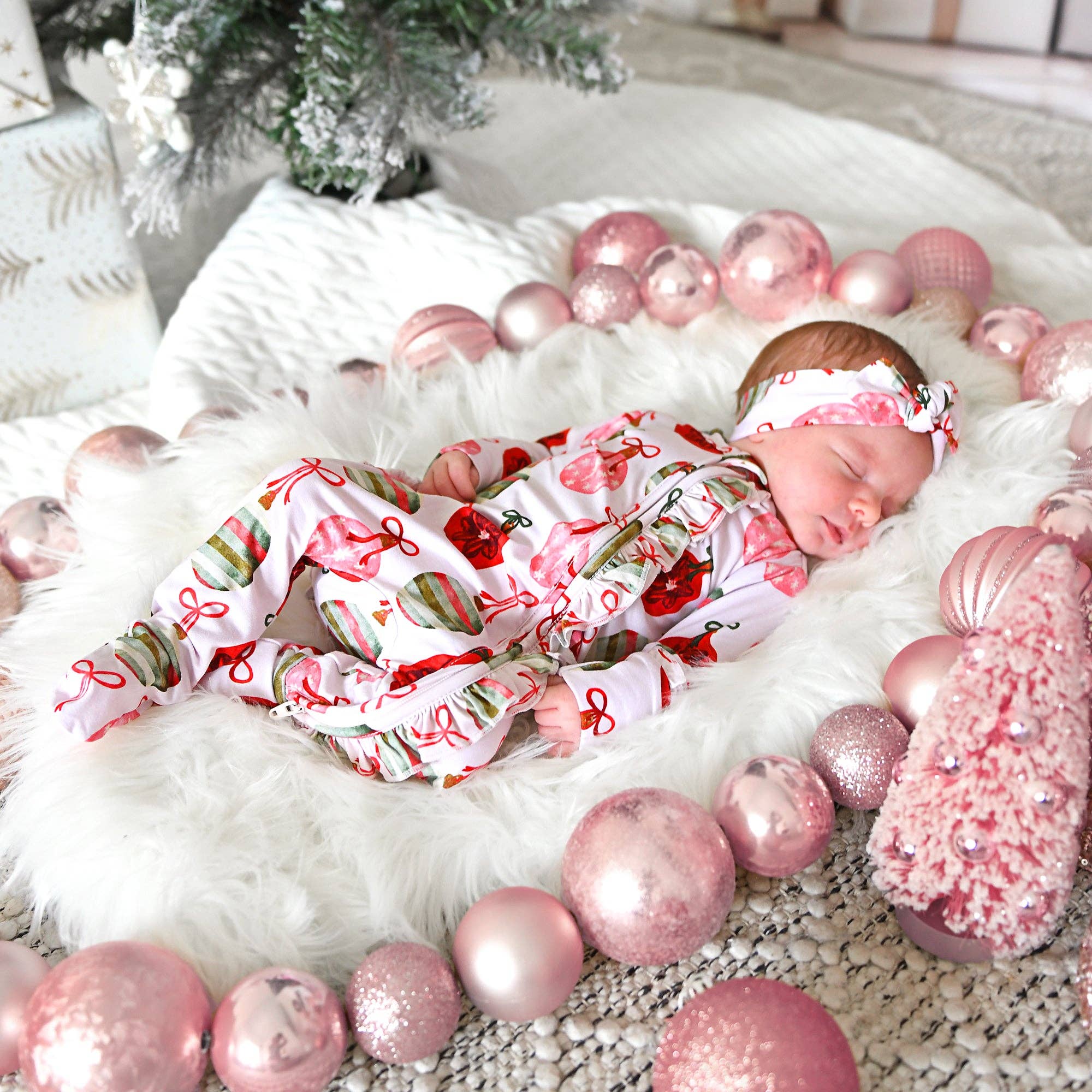 Ornate Ornaments Ruffle Zip