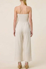 Adria Ribbed Tie-Front Palazzo Jumpsuit