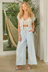 Ravello Embroidered Gauze Pants
