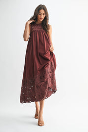 Celeste Lace Detail Boho Maxi Dress