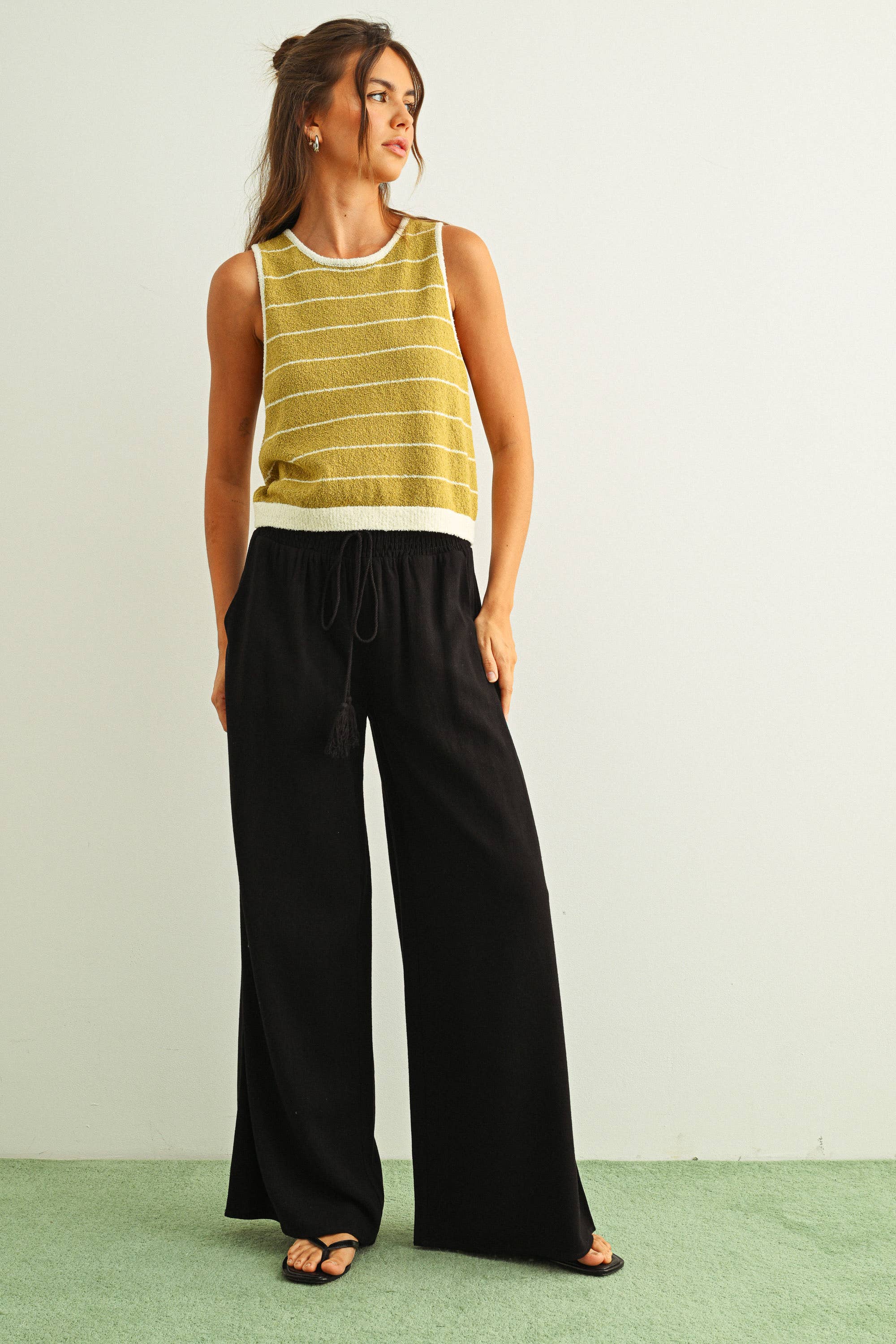 Breezy Wide-Leg Smocked Waist Pants