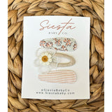 3 Pack Barrettes- Stripe & Floral